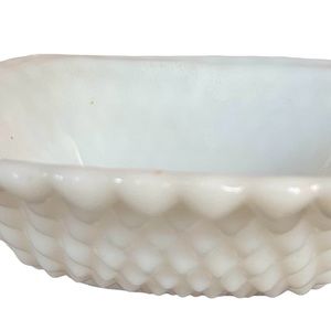 Vintage Milk Glass Square Hobnail Bowl / Candy / Nut Dish  Westmoreland 6 1/2"